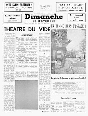 Yves Klein, Dimanche – Le journal d’un seul jour, 1960.